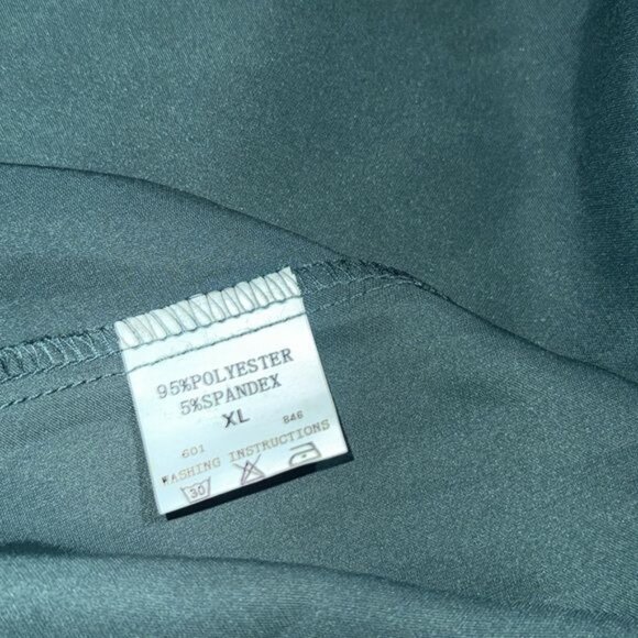 Womens Elegant Green Midi Dress XL Polyester Spandex Short Sleeve - Picture 4 of 11